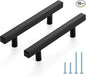 JOY DECOR 10 Pack 3-3/4 Inch Matte Black Square Cabinet Handles Stainless Steel Cabinet Hardware Pulls for Kitchen and Drawers with 6 Inch Overall Length