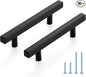 JOY DECOR 30 Pack 3-3/4 Inch Matte Black Square Cabinet Handles Stainless Steel Cabinet Hardware Pulls for Kitchen and Drawers with 6 Inch Overall Length
