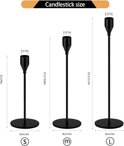 48 Pack Candle Holders Taper Candle Holders Tall Metal Candle Stands Holders for Table Centerpiece Modern Pillar & Home Wedding Decor, Matte Black