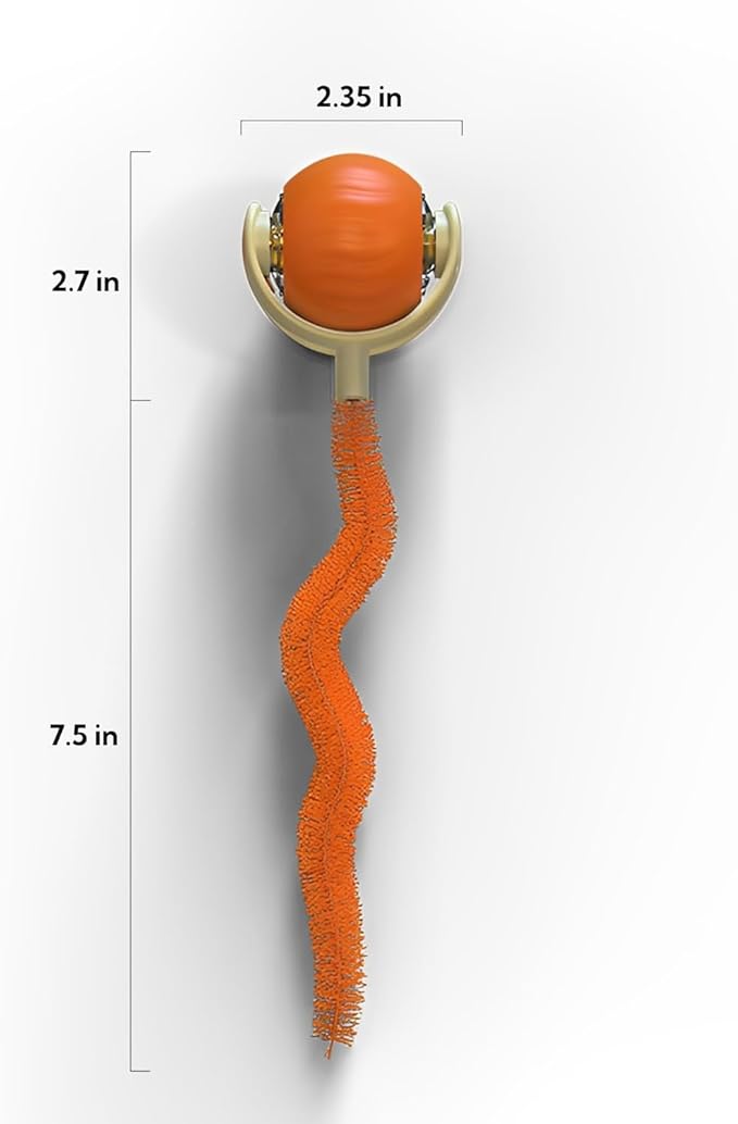 Interactive Cat Toy Ball | Automatic Moving Smart Anti-Depression Pet Toy with Light | Speedy Tail 3.0 Cat Mouse Toy | Electric Rechargeable Enrichment Toy for Indoor Bored Cats & Dogs (Orange)-Mewly Pet