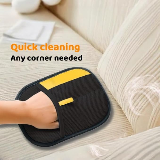 Upgraded pet Hair Removal Gloves, Reusable pet Hair Removal Gloves, 2 pcs cat Hair Removal Devices, Suitable for Clothes, Sofas, Carpets, car Seats. (2PCS Black)-Mewly Pet