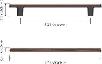 10 Pack 6.3 Inch(160mm) Kitchen Cabinet Handles Oil Rubbed Bronze Cabinet Pulls Kitchen Cabinet Hardware Drawer Pulls for Cupboard Wardrobe