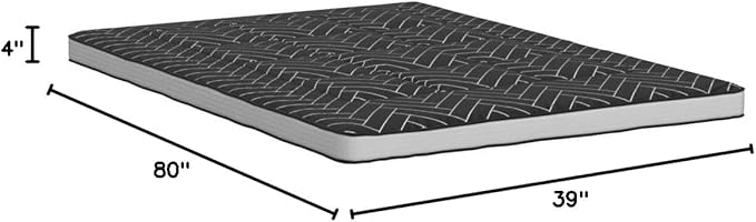 MAXYOYO Black Geometric Pattern Futon Mattress, Japanese Floor Mattress Quilted Bed Mattress Topper, Extra Thick Folding Sleeping Pad Breathable Floor Lounger Guest Bed for Camping Couch, Twin
