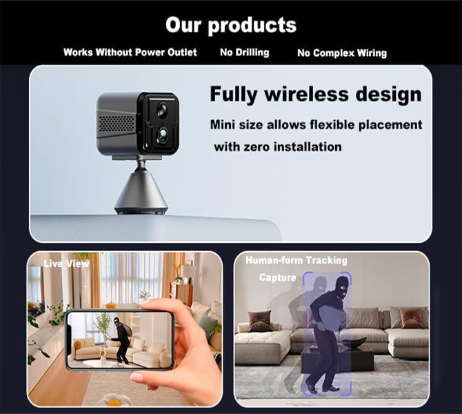 Cameras for Home Security-Indoor MiNi 1080P HD,Security Camera Wireless for Baby/Nanny/Pet/Dog/Cat, Infrared Night Vision,Magnetic Base Bracket,Cloud & SD Card Storage, (2.4 /5GHzWiFi)-Silver-Mewly Pet