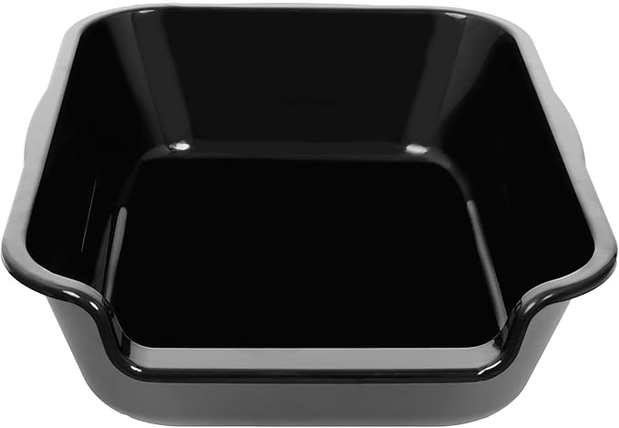 1 Pack of Extra Large Cat Litter Box (ABS Material), Low Entry Senior Litter Pen for Geriatric Kitty Big Cats, Jumbo Pet Safe Litter Boxes Tray for Indoor Pets Potty (Black, 20"L x 15.5"W)-Mewly Pet