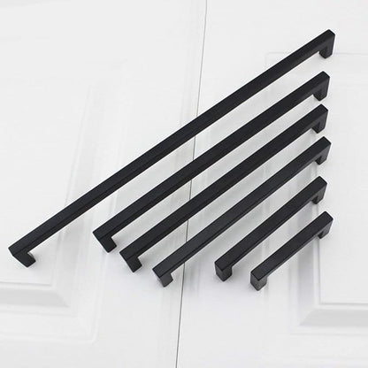 goldenwarm 60 Pack 6-1/4 Inch Black Cabinet Handles Matte Black Drawer Pulls Stainless Steel Cabinets Hardware Square Bar Modern for Kitchen Bathroom Cupboard