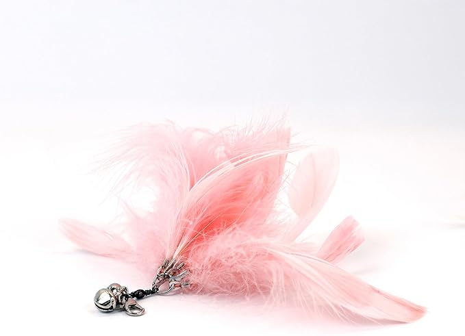 12PCS Interactive Cat Feather Wand Toy Set – 11 Bird & Feather Teaser Refills with Bells + Flexible Suction Cup Wand – Realistic Bird Design, Natural Materials, Indoor Cat Toys for Exercise & Play-Mewly Pet