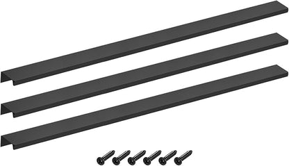 uxcell Cabinet Finger Edge Pull, 3pcs 500mm/19.69 Aluminum Alloy Back Mount Hidden Cabinet Pulls Concealed Handle for Home Kitchen Drawer Cabinet, Black