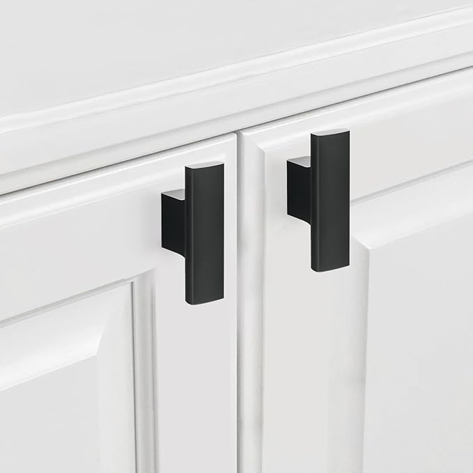 2 Pack Kitchen Cabinet Knobs Matte Black Cabinet Knobs Black Drawer Knobs Solid Kitchen Hardware