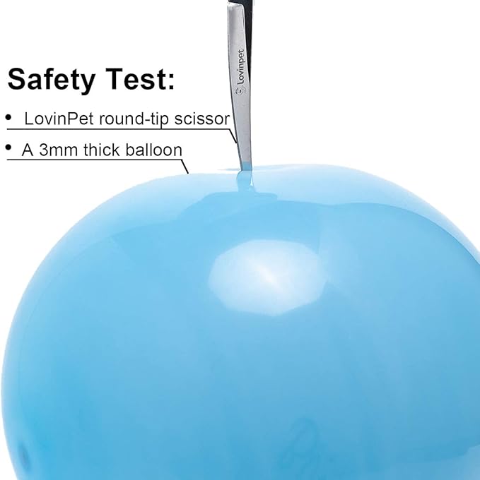 LovinPet Pet Grooming Scissors 7" Curved Right/Left-Handed Pet Round-Tip Grooming 6CR Stainless Steel Safety trimming shears for Dogs and Cats (Easy use Curved Scissor)-Mewly Pet