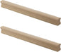 2Pcs Unfinished Beech Wood Solid Furniture Pulls,Unpainted Paintable Wooden Cupboard Closet Drawer Handle Pull,Length 11.81",Hole Dis.8.82"
