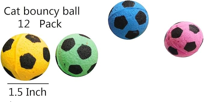 YnFag Foam Soccer Balls Cat Toys for Indoor Cats Cat Balls (Football 12)-Mewly Pet
