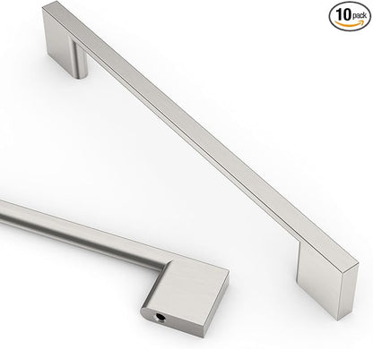 Asidrama 10 Pack 6.3 Inch(160mm) Brushed Satin Nickel Kitchen Cabinet Handles, Cabinet Pulls Kitchen Cabinet Hardware for Cupboard Drawer Pulls