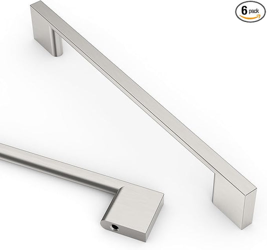 Asidrama 6 Pack 6.3 Inch(160mm) Brushed Satin Nickel Kitchen Cabinet Handles, Cabinet Pulls Kitchen Cabinet Hardware for Cupboard Drawer Pulls