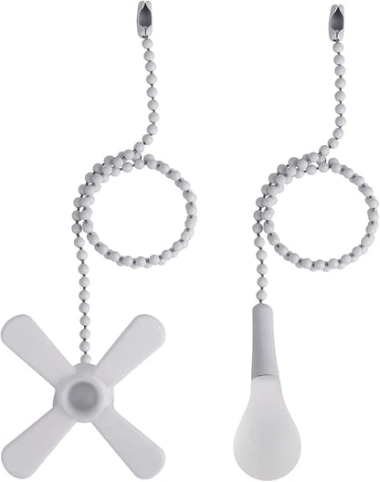Ceiling Fan Pull Chain, 𝟭𝟮 𝗶𝗻𝗰𝗵 Extra Long with Decorative Frosted Glass Bulb and Fan Cord,Fit All Standard 3mm Diameter Ceiling Fans (White)