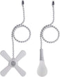 Ceiling Fan Pull Chain, 𝟭𝟮 𝗶𝗻𝗰𝗵 Extra Long with Decorative Frosted Glass Bulb and Fan Cord,Fit All Standard 3mm Diameter Ceiling Fans (White)