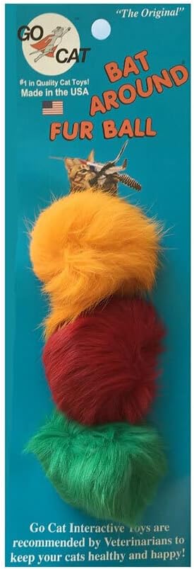 3 Count of Bat Arounds: Fur Ball Cat Toy from Da Bird-Mewly Pet