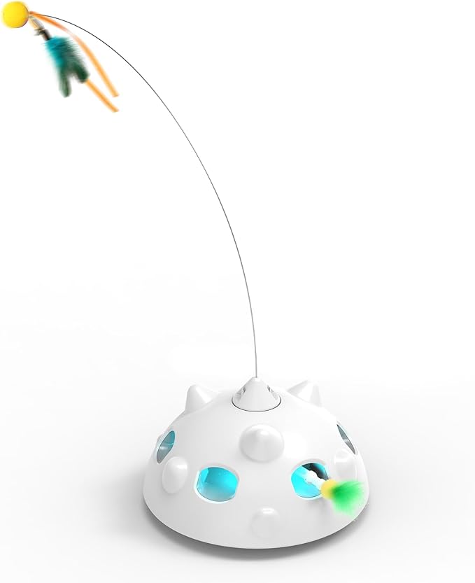 Cat Toys for Indoor Cats - Rechargeable Silent Interactive Automatic Cat Toy | Electric Feather Cat Bird Toy | Electric Cat Teaser Wand | Flapping Butterfly Bird Cat Toy | Toys for Adult Cats-Mewly Pet