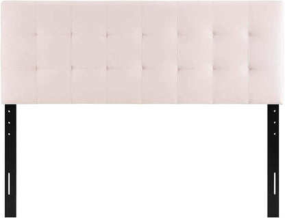 Modway Lily Queen Biscuit Tufted Performance Velvet Headboard, Pink