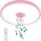 Pink Waterproof LED Ceiling Light Fixture,Music Ceiling Lamp,with Bluetooth Speaker,11Inch 18W, 2700K-6500K Dimmable RGB Color Changing Light with Remote Control,Suitable for Girls' Room