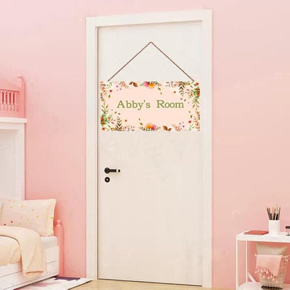 Personalized Sign Beautiful Flowers Themed Decor For Kids Room Nursery Door,Custom Name Nice Planet Wall Art Decor Decorative Plate for Boys Bedroom Girls Room Baby Game Room