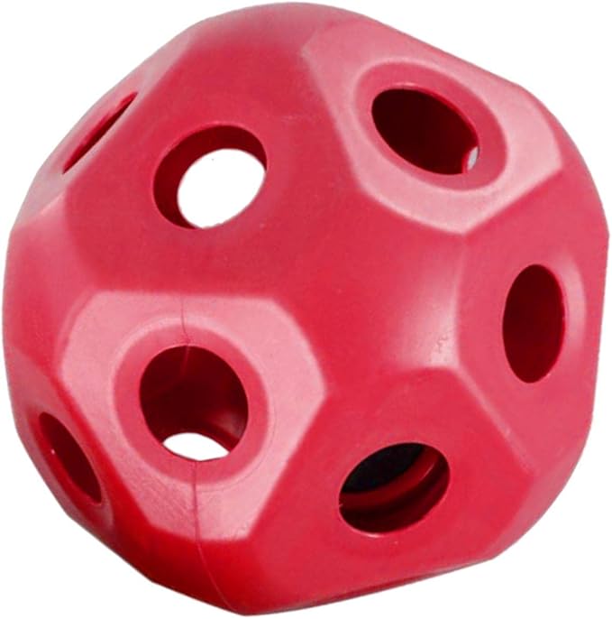 Cute 15.7" Horse Treat Ball, Carrot Feeding Toy Ball Multifunctional Hanging Treat Snack Ball for Horse Stable Stall Paddock Rest, Red-Mewly Pet