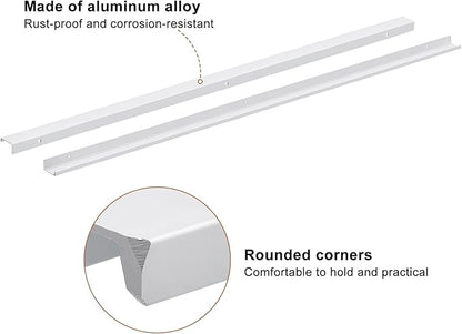 uxcell Cabinet Finger Edge Pull, 5pcs 800mm / 31.5" Aluminum Alloy Back Mount Hidden Cabinet Pulls Concealed Handle for Home Kitchen Drawer Cabinet, Silver