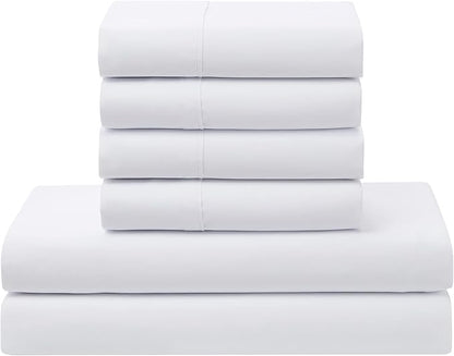 Sweet Home Collection 5 Piece Comforter Set Bag Solid Color All Season Soft Down Alternative Blanket & Luxurious Microfiber Bed Sheets, White, Twin XL