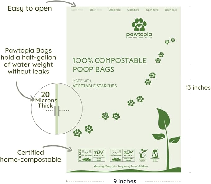 Pawtria Bundle Product of 120 Pet Waste Bags and 1 Canvas Dispenser (Pink), Vegetable Starches, Eco-friendly Dog Waste Bags, Leak proof, Easy to Open, Give Back, Fabric poop bag holder…-Mewly Pet