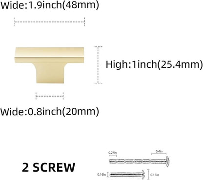 10 Pack Kitchen Cabinet Knobs Brushed Gold Cabinet Knobs Drawer Knobs Solid Kitchen Hardware