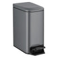 TIPGO Slim Bathroom Trash Can with Lid Soft Close, 6 Liter / 1.6 Gallon Stainless Steel Garbage Can with Removable Inner Bucket, Step Pedal, Small Trash Cans for Bedroom, Office, Kitchen (Grey)