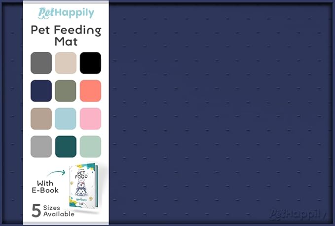 Dog Food Mat - 28x18” Large Silicone Stove Top Protector, Silicone Pet Feeding Mat, Raised Edges Dog Mat for Food and Water Prevent Spill, Waterproof Cat Placemats Protect Floors, Easy Clean Bowl-Mewly Pet