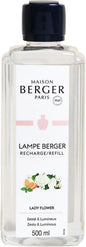 Maison Berger - Lady Flower - Lampe Berger Fragrance Refill Oil for Home Diffusers - Luxury Air Freshener with Bergamot, Jasmine & Precious Wood Notes - 16.9 Fl Oz (500ml)