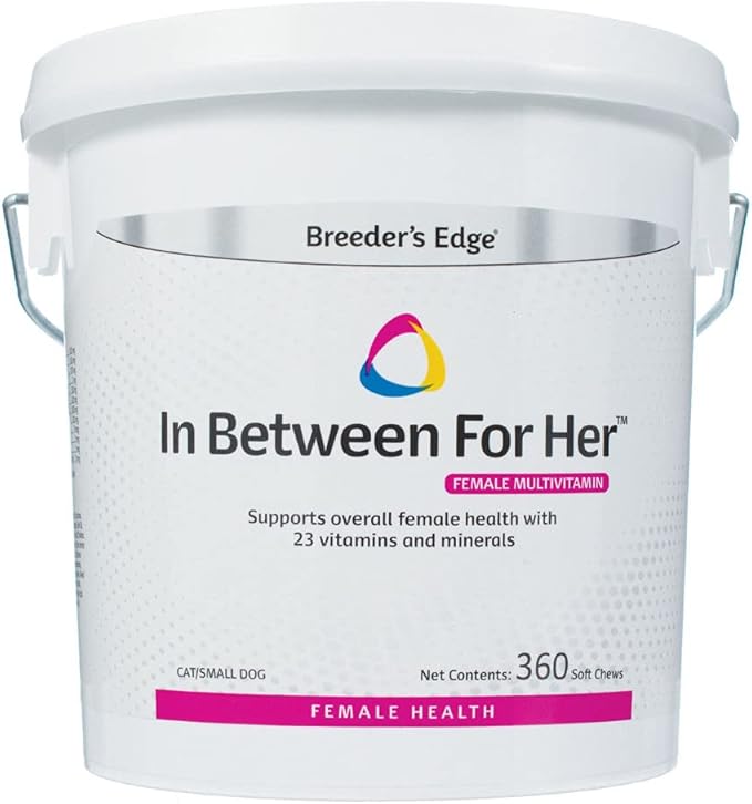 Revival Animal Health Breeder's Edge in Between for Her, Female Multivitamin for Cat/Small Dog- 360 ct-Mewly Pet