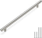 homdiy Brushed Nickel Cabinet Pulls Cabinet Handles, 10in(256mm) Center to Center Dresser Drawer Handles Silver Drawer Pulls for Kitchen, Bedroom, Bathroom, Wardrobe Hardware