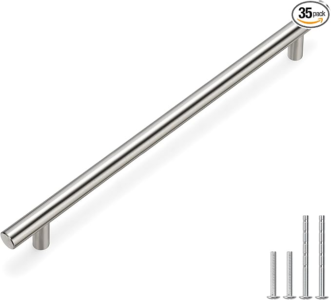 homdiy 35Pack 10in Hole Centers Zinc Alloy Kitchen Cabinet Handle - HD201SN Drawer Pulls Mordern Cabinet Handles for Bathroom Wardrobe Cabinet Hardware