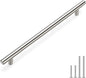 homdiy 400 Pack Cabinet Pulls Modern Drawer Pulls HD201SN Cabinet Hardware Stainless Steel Cabinet Handles 10in Hole Centers Round Bar for Kitchen Cabinets, Cupboard Handles