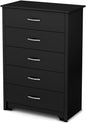 South Shore Fusion 5-Drawer Chest, Pure Black