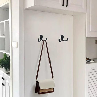 Coat Hooks Hardware,20 Pcs Wall Hooks Heavy Duty Hooks for Hanging Coats Double No Rust Hook Wall Mounted for Key, Towel, Bags, Cup, Hat (20pcs Black)