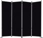 RANTILA 4 Panel Room Divider, 6 FT Folding Privacy Screen with Wide Feet, Freestanding Partition for Room Separation, Portable Room Divider Panel, 89" W x 71" H, Black