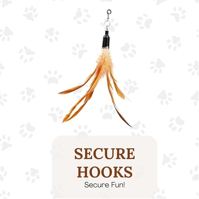 Interactive Cat Toys for Indoor Cats 2 in 1 Cat Wand Toys Solid Round Base Toys for Bored Indoor Adult Cats Self Play Feather Toy Bird Feather-Mewly Pet