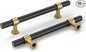 goldenwarm 10 Pack Black and Gold Cabinet Pulls 4 Inch Kitchen Cabinet Handles Black Kitchen Drawer Pulls for Dresser Bathroom Modern Hardware,Zinc Alloy Base