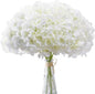 AVIVIHO Hydrangea Artificial Flowers Bulk (Not Squished,Realistic) 10pcs White Fake Hydrangeas Silk Flowers with Stems for Home Wedding Party Table DIY Project Floral Bouquet Garlands Decoration