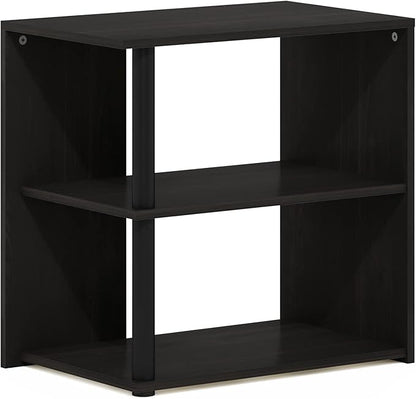 Furinno Romain Side Table, 2-Tier End Table with Open Shelf, Night Stand, Bedside Table, for Living Room, Bedroom, Espresso