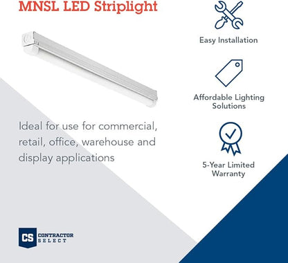 Lithonia Lighting 1 Light LED Strip Light, 2 Foot LED Ceiling Lighting Fixture, 1250 Lumens, 4000K, 80CRI, 11W, Kitchen and Garage Use (MNSL L23 1LL MVOLT 40K 80CRI M6)