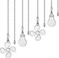 Ceiling Fan Pull Chain Set, 12 Inch Nickel, 4 Pieces Fan and Light Design Extension, for Ceiling Fan and Lighting
