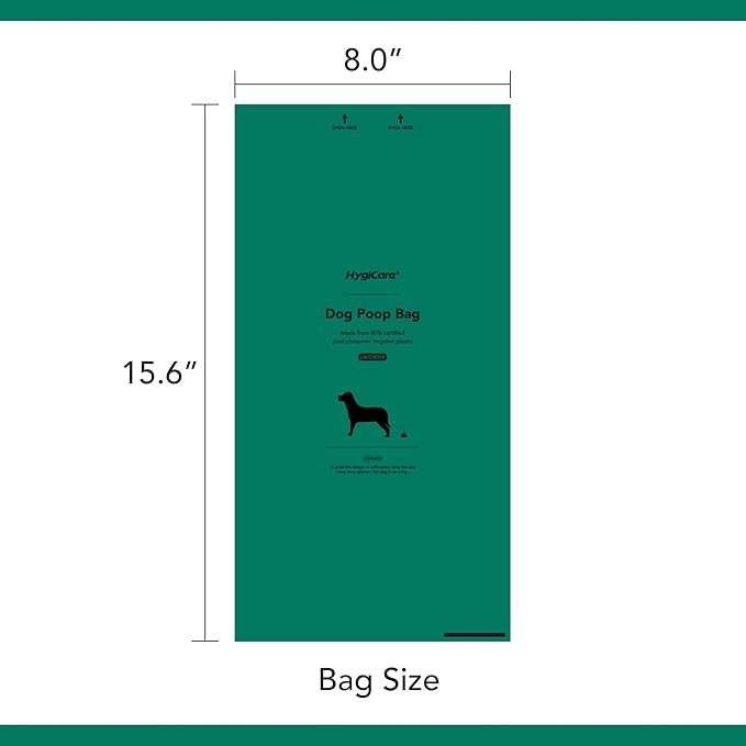 Extended Dog Poop Bags with Dispenser, 1000 Count, Pre-Separated, Lavender Scent, Eco-friendly Material, Extra Thick, 100% Leakproof, 8"x 15.6", Green-Mewly Pet