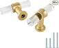 LONTAN 100 Pack Acrylic Kitchen Cabinet Knobs Gold Drawer Knobs Modern T Bar Clear Cabinet Door Handles White Kitchen Hardware for Dresser Bathroom,Zinc Alloy Base