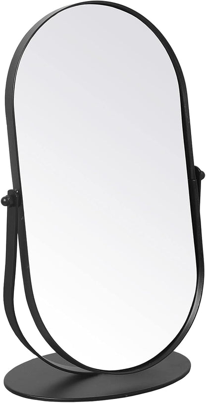 LONGSHENG - SINCE 2001 - Black Table Portable Makeup Mirror for Bedroom & Desk, 11 Inch Large Mirror for Home & Bathroom