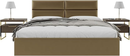 Vänt Upholstered Wall Panels - King/Cal King Size Wall Mounted Headboards - Metallic Gold - Twin/King - Set of 4 Panels (Each Individual Panel 39"x11.5")